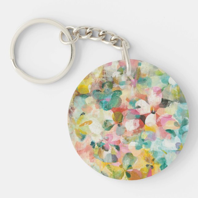 Happy Garden | Soft Pastel Petals Keychain (Front)