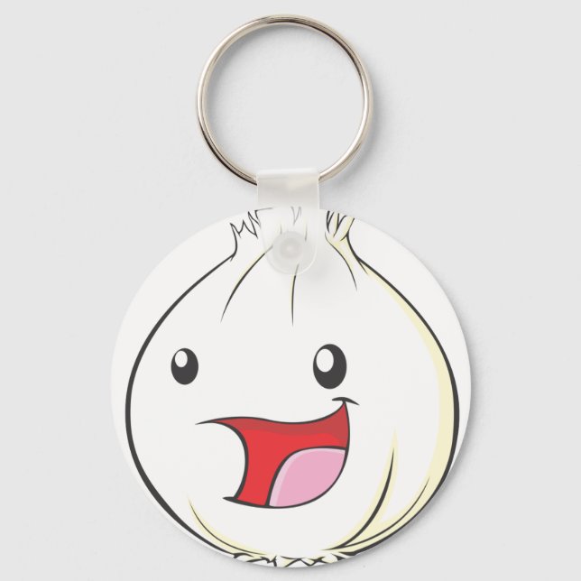 Happy Garlic Vegetable Smiling Keychain (Front)