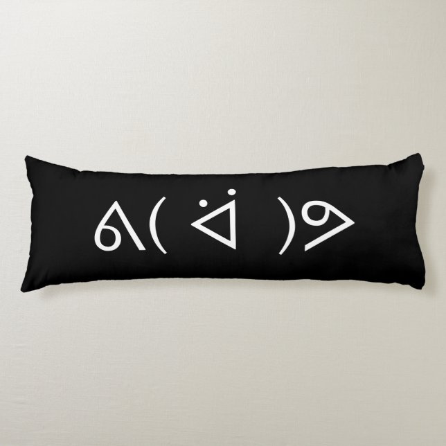 Happy Gary ᕕ( ᐛ )ᕗ Meme Emoticon Emoji Text Art Body Pillow (Front)