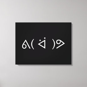 Happy Gary ᕕ( ᐛ )ᕗ Meme Emoticon Emoji Text Art Canvas Print