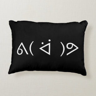 Happy Gary ᕕ( ᐛ )ᕗ Meme Emoticon Emoji Text Art Decorative Pillow