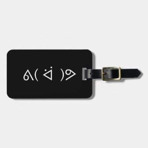 Happy Gary ᕕ( ᐛ )ᕗ Meme Emoticon Emoji Text Art Luggage Tag