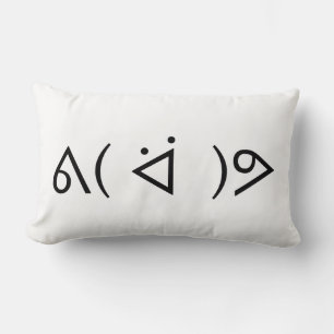 Happy Gary ᕕ( ᐛ )ᕗ Meme Emoticon Emoji Text Art Lumbar Pillow