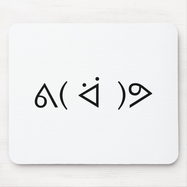 Happy Gary ᕕ( ᐛ )ᕗ Meme Emoticon Emoji Text Art Mouse Pad (Front)