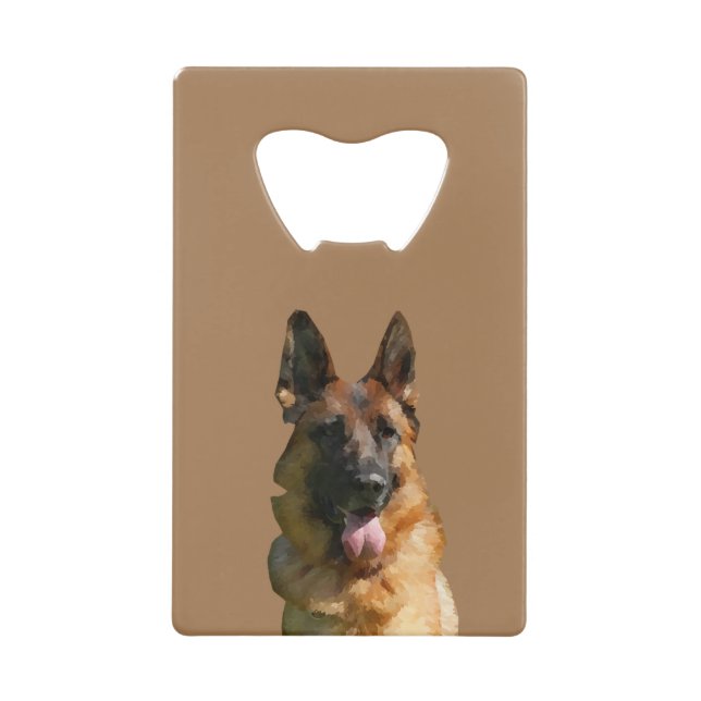Happy German Shepherd Bottle Opener Credit Card Bottle Opener (Front)