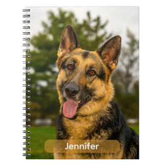 Happy German Shepherd Dog Portrait Notebook