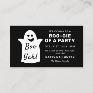Happy Ghost, Black Halloween Party Invitation de b