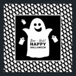 Happy Ghost, Black Halloween Party Poster<br><div class="desc">This Halloween welcome sign is perfect for anyone planning a Halloween celebration. The design features happy ghosts on the front with a tiled ghost pattern and is finished with matching editable wording. This fun design can be personalized to suit your special event and will be the perfect decor for any...</div>