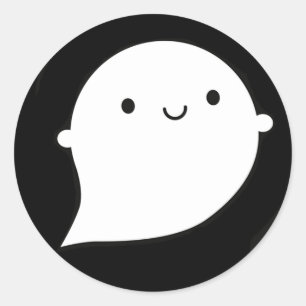 Happy Ghost Classic Round Sticker