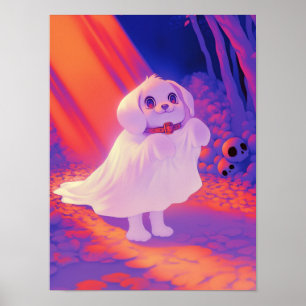 Happy Ghost Dog Poster