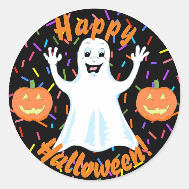 Happy Ghost Halloween Stickers (Devant)