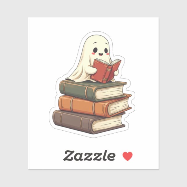 Happy Ghost Reader - Funny Bookworm (Sheet)