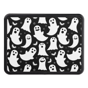 Happy Ghosts Pattern Trailer Hitch Cover