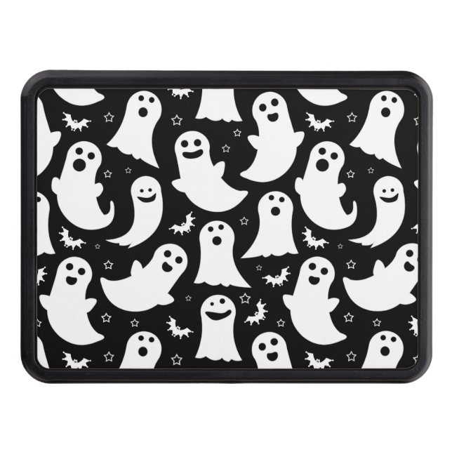 Happy Ghosts Pattern Trailer Hitch Cover (Front)