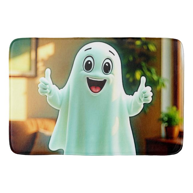 Happy Ghost's Thumbs Up Bath Mat (Front)