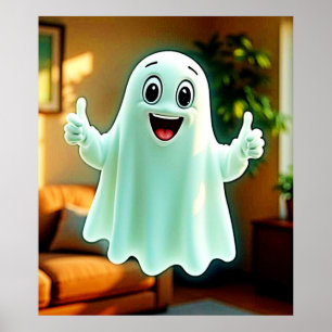 Happy Ghost's Thumbs Up Poster