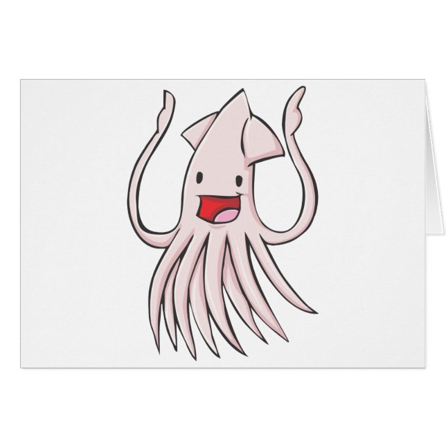 Happy Giant Squid Cartoon (Front Horizontal)