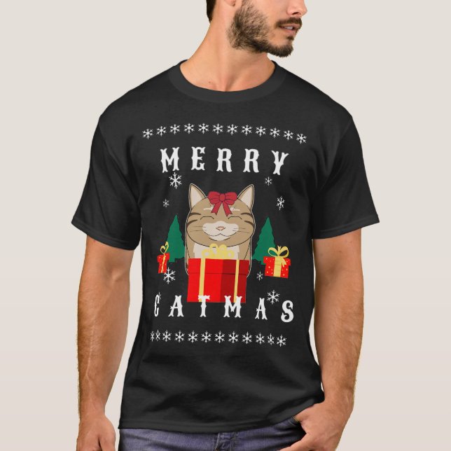 Happy Gift Catmas T-Shirt (Front)