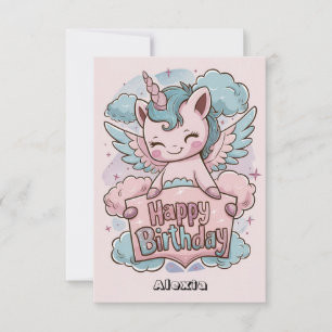 Happy Gift Unicorn Birthday Card