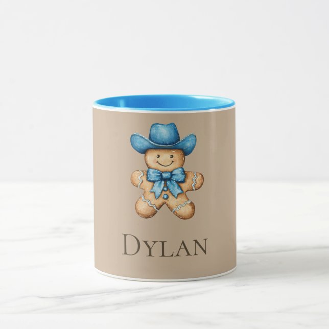 Happy Gingerbread Cowboy Name Mug (Center)