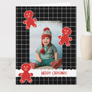 Happy Gingerbread Man Custom Christmas Photo  Card