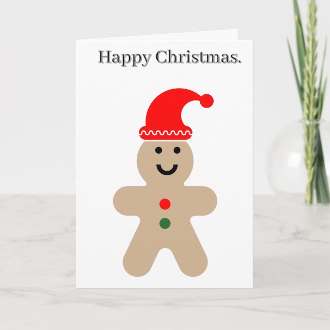 Happy Gingerbread Man Editable Christmas Card (Front)