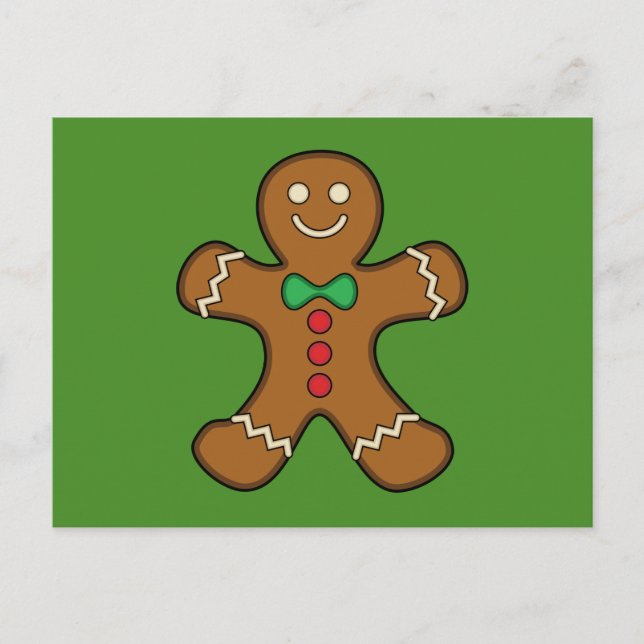 Happy Gingerbread Man Holiday Postcard (Front)