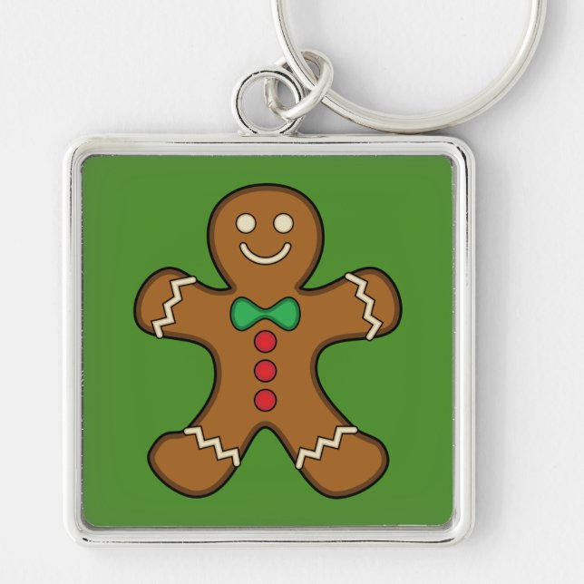 Happy Gingerbread Man Keychain (Front)