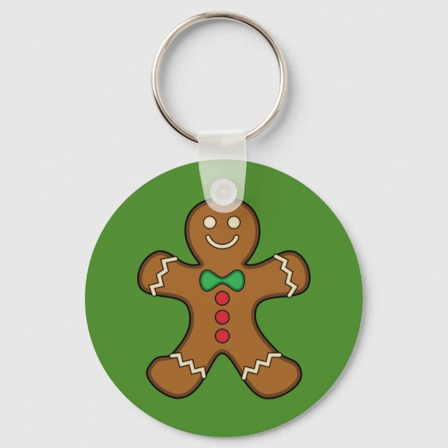 Happy Gingerbread Man Keychain (Front)