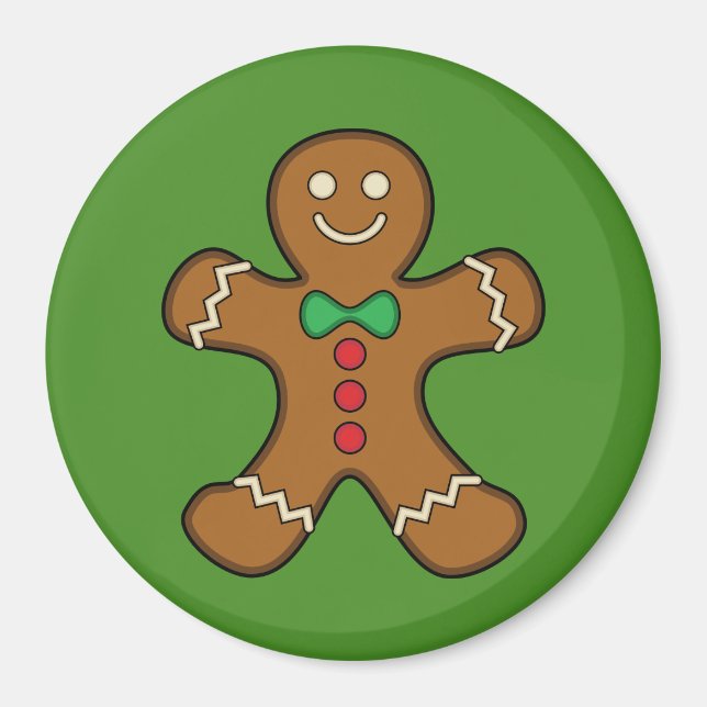 Happy Gingerbread Man Magnet (Front)