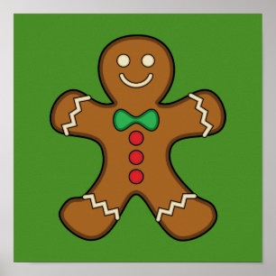 Happy Gingerbread Man Poster