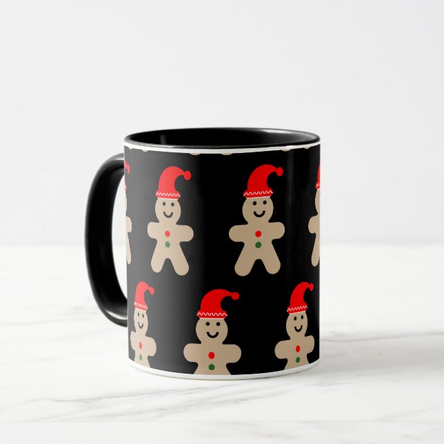Happy Gingerbread man Winter Mug (Front Left)