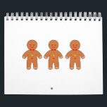 Happy gingerbread men calendar<br><div class="desc">Three smiling gingerbread men.</div>