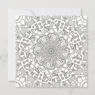 Happy Gingerbreads: Detailed Colouring Flat Card