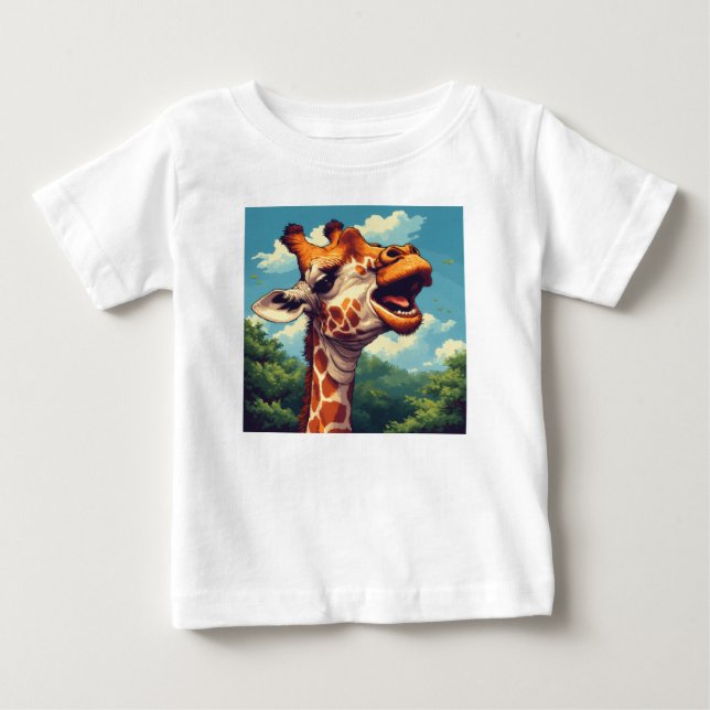 Happy Giraffe Pixel Art T-Shirt (Front)