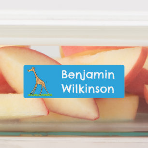 Happy giraffe with butterfly cartoon personalized