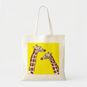 Happy Giraffes on Yellow Tote Bag