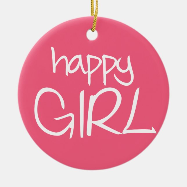 Happy girl ceramic ornament (Front)