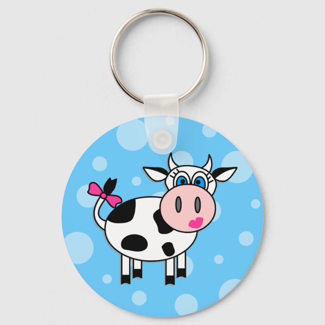 Happy Girl Cow Keychain (Front)