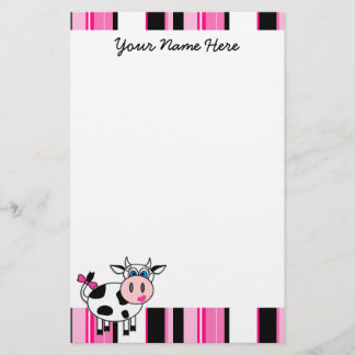 Happy Girl Cow Stationery