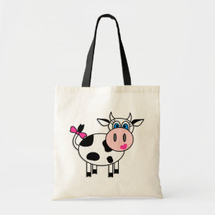 Happy Girl Cow Tote Bag