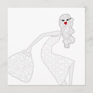 Happy Girl Dancing Glam Colouring Card
