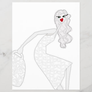 Happy Girl Dancing Glam Colouring Flyer Paper