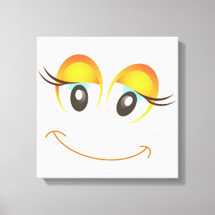 HAPPY GIRL FACE CANVAS PRINT