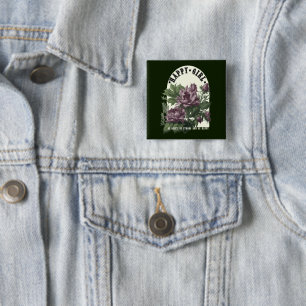 Happy Girl floral t-shirt 2 Inch Square Button