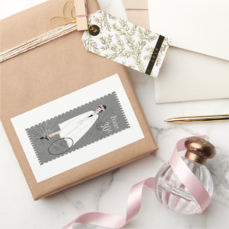 Happy Girl France Stamp Art Decorative Sticker