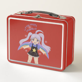 Happy Girl Hand Drawn Illustration – Little Happy Metal Lunch Box