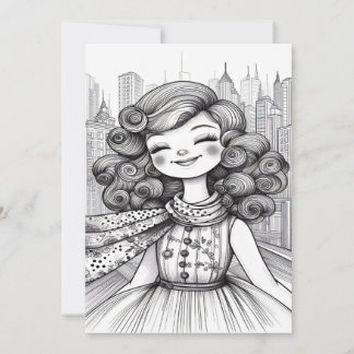 Happy Girl Thank You Card