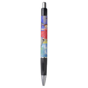 Happy Girl with Birds Pen