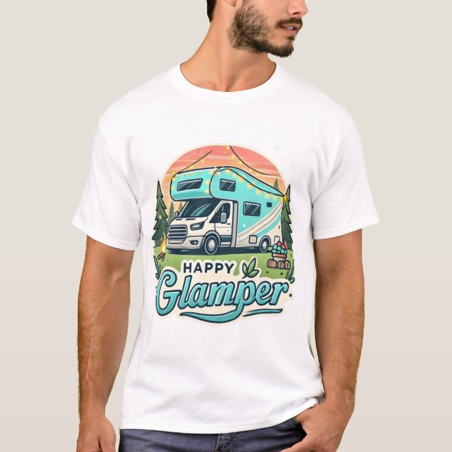 Happy Glamper RV Adventure T-Shirt (Front)